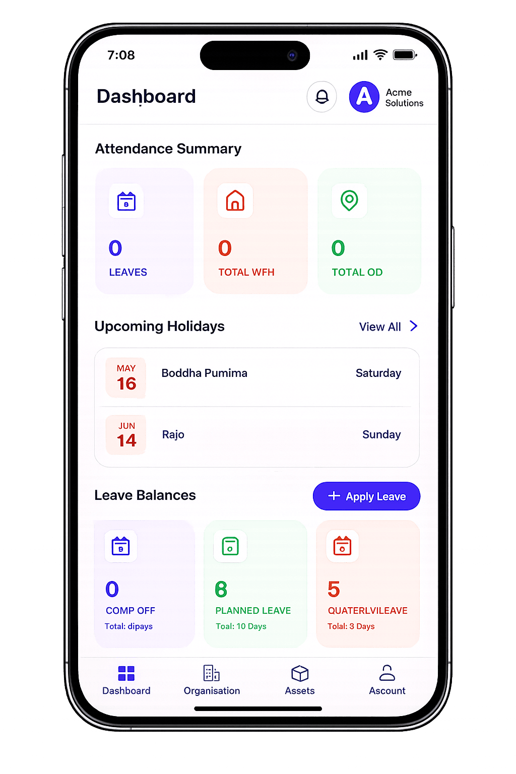 Personalized employee dashboard