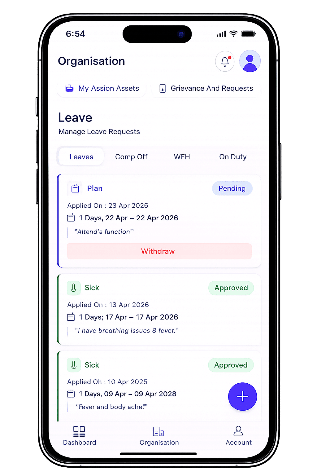 Apply for leave, WFH & OD with ease