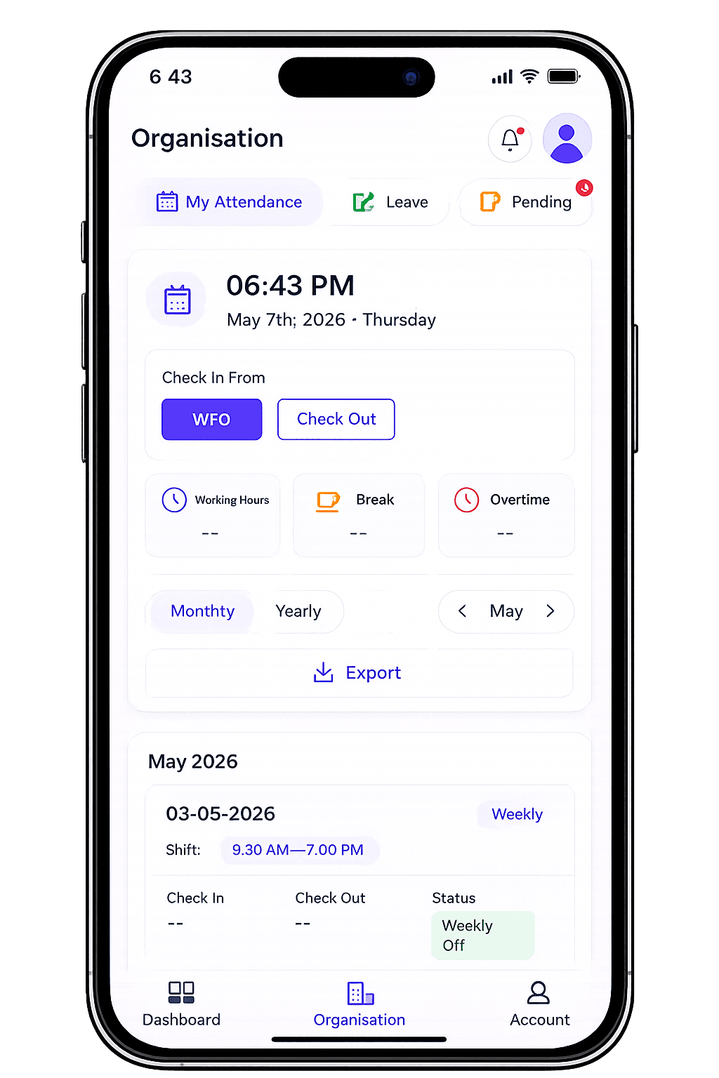 Smart attendance & work tracking