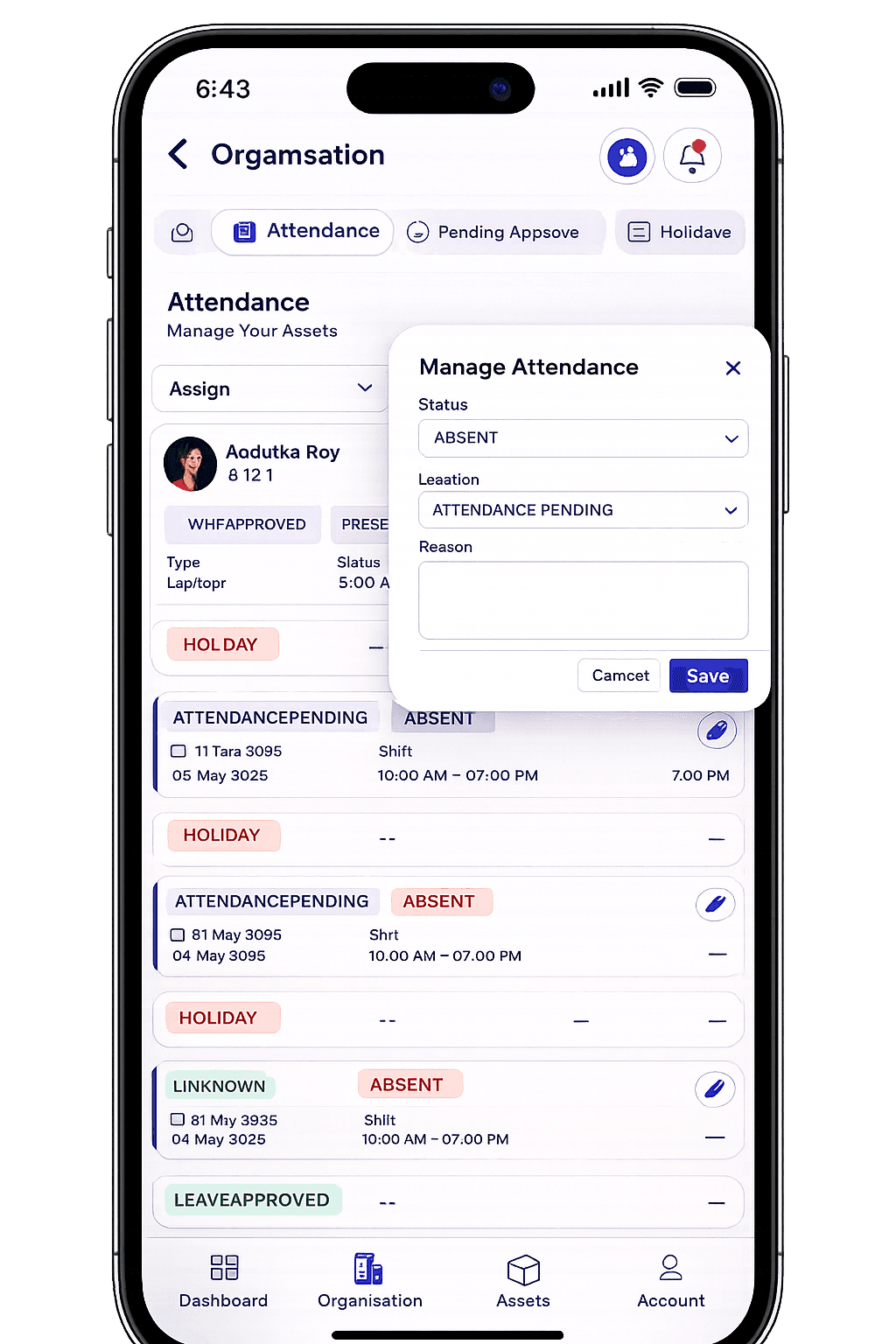 Manage team attendance effortlessly